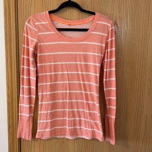 stripped orange shirt